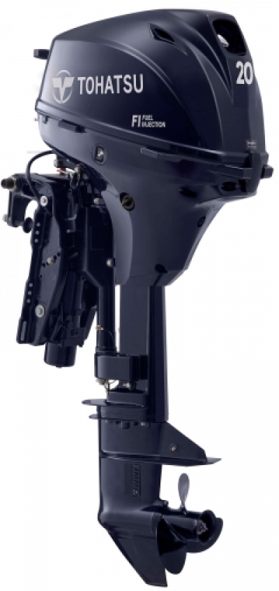 20HP Tohatsu Short Shaft EFi Power Tilt Remote Control 4-Stroke Outboard Motor with 12L Tank & Line image